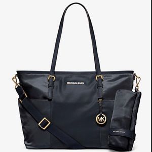 Michael Kors Jet Set Large Nylon Diaper Bag - Black & Gold